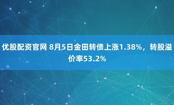 优股配资官网 8月5日金田转债上涨1.38%，转股溢价率53.2%
